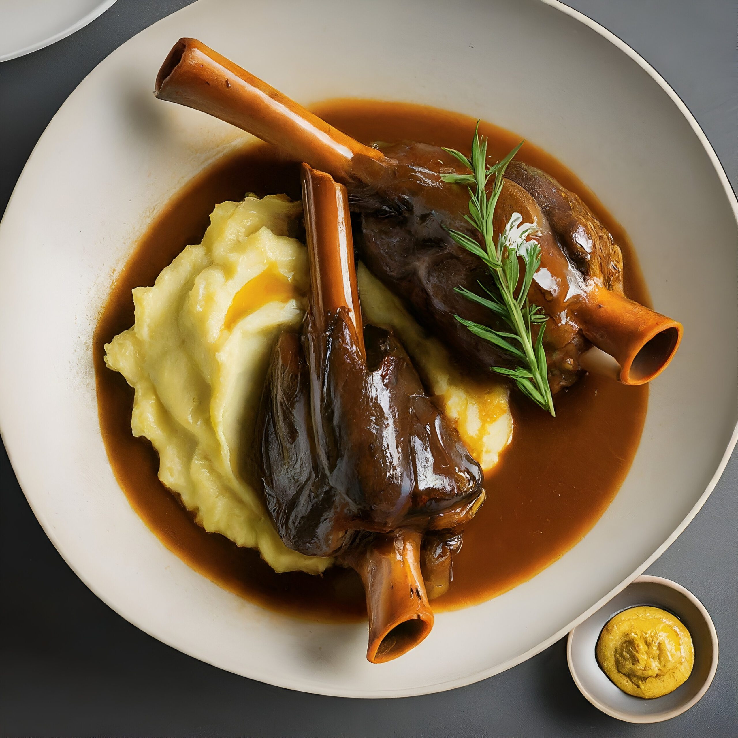 Mary Berry slow-cooked lamb shanks with mustard mash