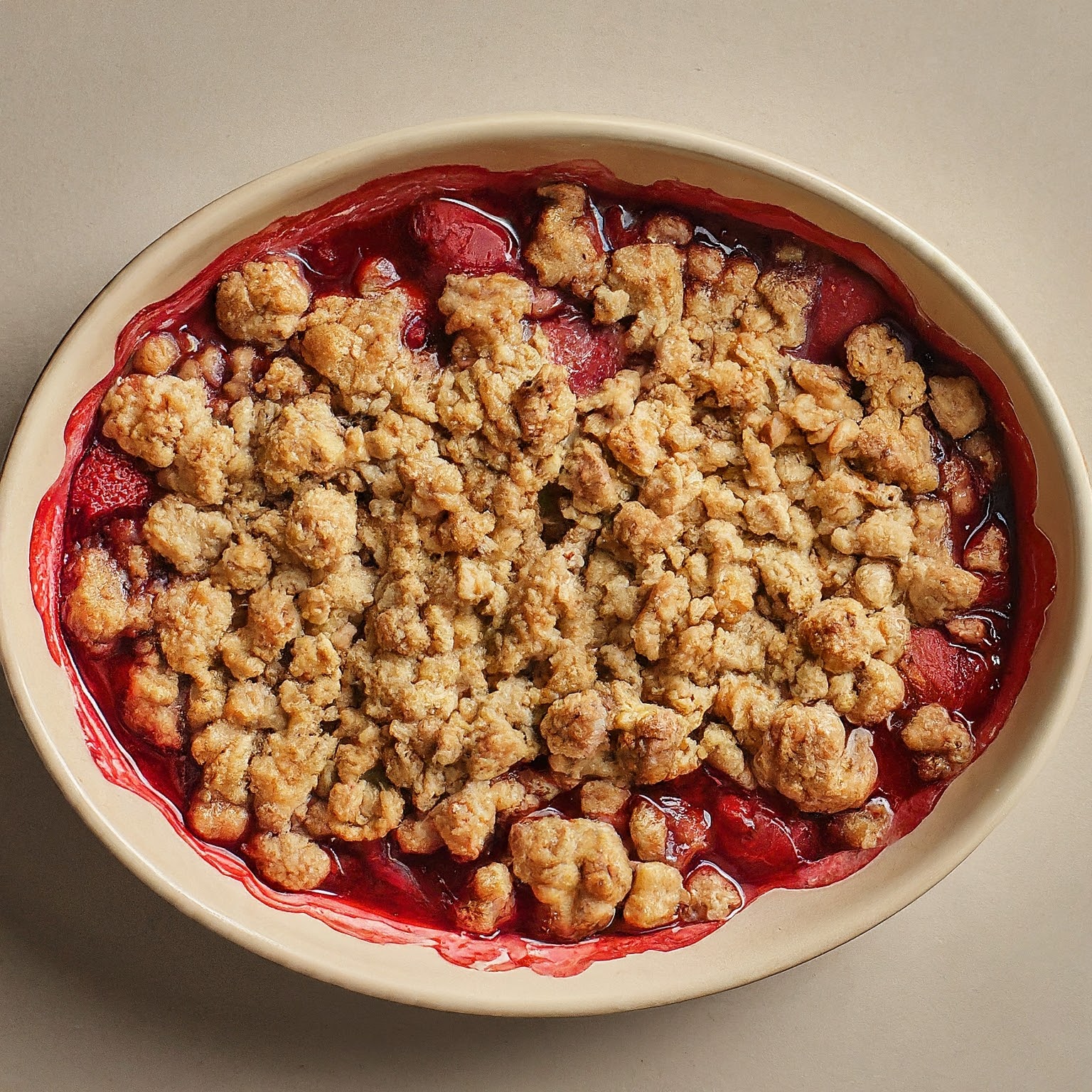 rhubarb and strawberry crumble mary berry